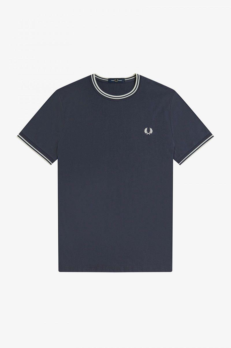 Deep Grey Fred Perry Twin Tipped Men's T Shirts | PH 1795BEXC